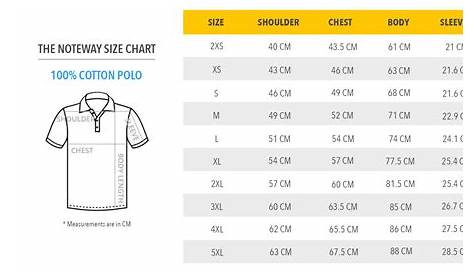 Cotton Polo T-Shirt Printing Size Chart | thenoteway