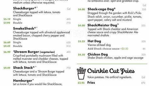 shake shack printable menu