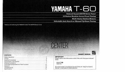 yamaha t 85 owner's manual