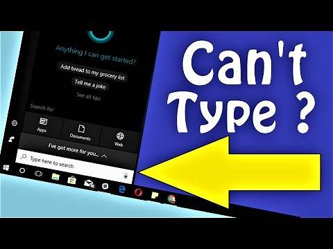 Can't type in windows 10 search bar FIXED (English) How to fix Windows 10 Search Bar not working