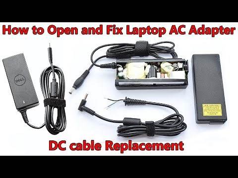 How to Open and Fix Laptop AC Adapter without Damaging. DC cable and Capacitors Replacement