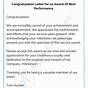 Sample Congratulation Letter
