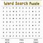 Kindergarten Word Search Free Printable