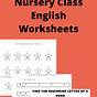 English Worksheets For Nursery