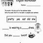 English Lessons For Kids Worksheets