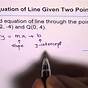 Equation Of A Line From Two Points Worksheet
