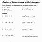 Order Of Operations With Integers Worksheets