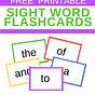 Free Printable Flash Cards Sight Words
