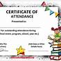Perfect Attendance Certificate Printable