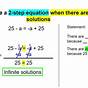 Equations With No Solution And Infinite Solutions Worksheets