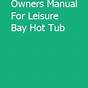 Hot Tub Owners Manual