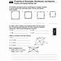 Rectangles Rhombuses And Squares Worksheet Answers