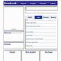 Facebook Profile Template Worksheet