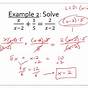 Solving Rational Equations Worksheets Algebra 2