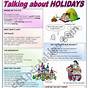 Esl Holidays Worksheet