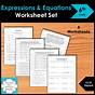 Evaluating Expressions Worksheets 6th Grade