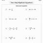 Solving Two-step Equations Worksheets