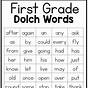 List Of 1st Grade Sight Words