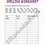 Esl Spelling Worksheet