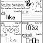 Printable Worksheets For Kindergarten Sight Words