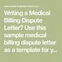 Sample Medical Bill Dispute Letter