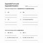 Expanded Form Word Form Standard Form Worksheets