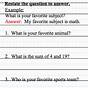 Restate The Question Worksheet