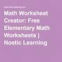 Math Worksheets Creator