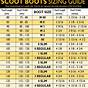 Cross Country Boot Size Chart