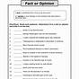 Facts Vs Opinion Worksheet