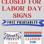 Printable Closed For Labor Day