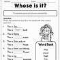 First Grade Esl Worksheets