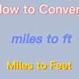 Feet To Miles Chart