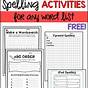 Printable Spelling Word Practice Sheets