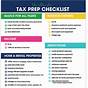 Printable Tax Prep Checklist