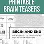 Free Printable Brain Teasers