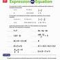 Expressions And Equations Worksheet Answers