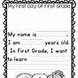 First Day First Grade Worksheet