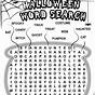 Halloween Word Search For First Grade
