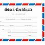 Printable Stock Certificate Format In Word