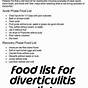 Diverticulosis Food Diverticulitis Food Chart