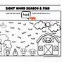 Finding Sight Words Worksheets