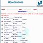 Homophones Worksheets With Answers