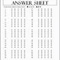 Free Printable Answer Sheet 1-100