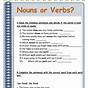 Free Printable Noun And Verb Worksheets