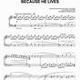 Printable Because He Lives Piano Sheet Music Free Pdf