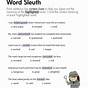 Vocabulary Context Clue Worksheet