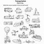 Printable Transportation Worksheet
