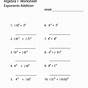 Algebra With Exponents Worksheets