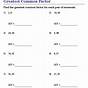 Find The Gcf Worksheet With Answers
